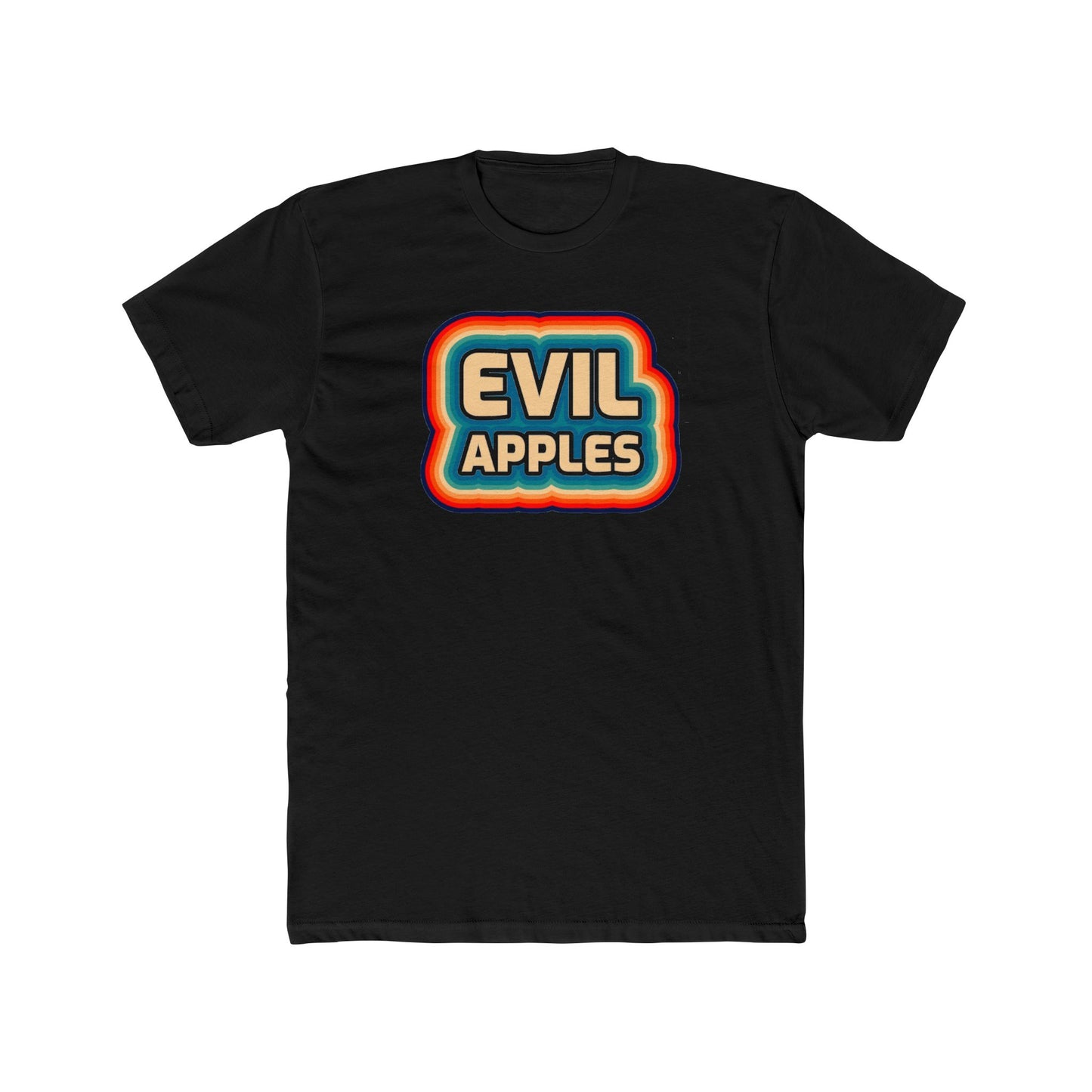 Evil Apples Multicolor Retro Black Tee
